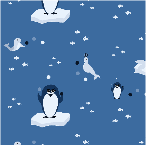Tkanina 12486 | Pingwiny i Foczki