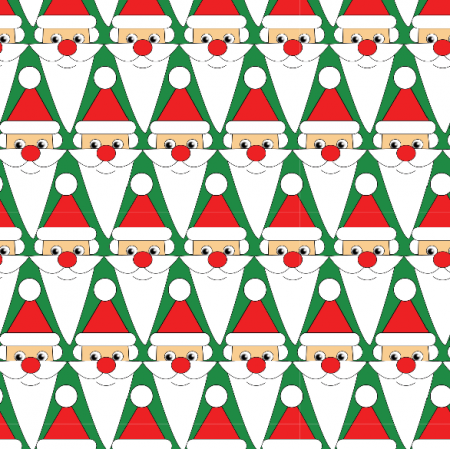 Fabric 12498 | Świąteczne Mikołaje - zielone
