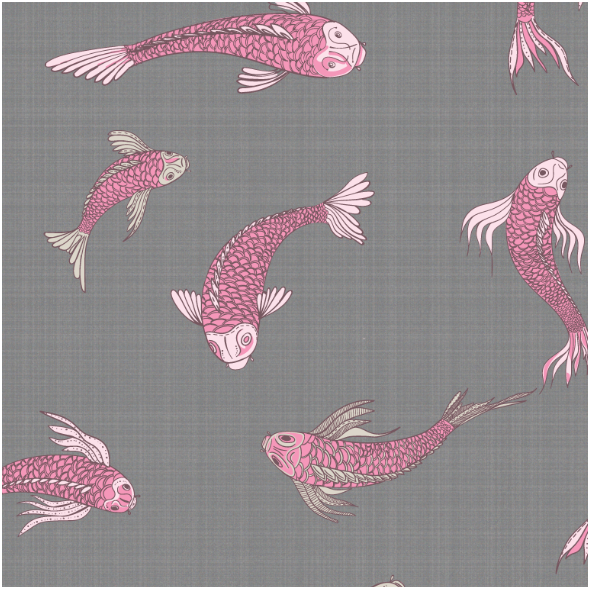 Tkanina 12552 | canvas with  japanese fishes 2
