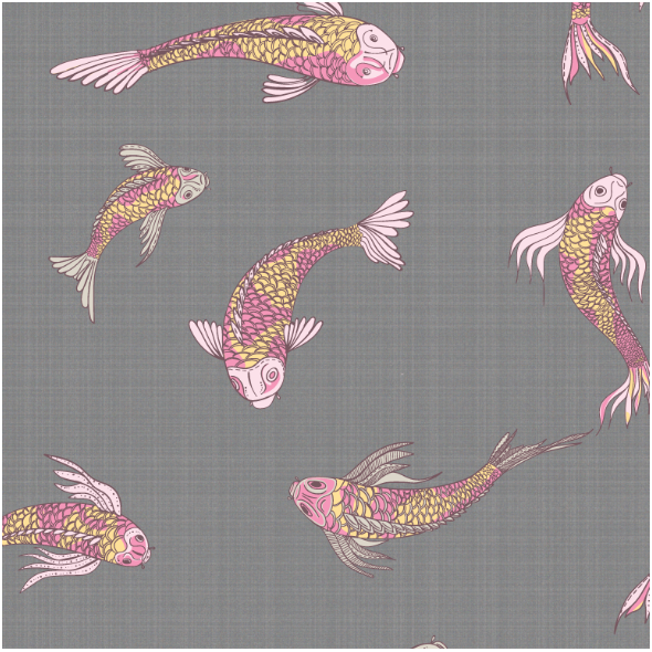 Tkanina 12553 | canvas with  japanese fishes 3