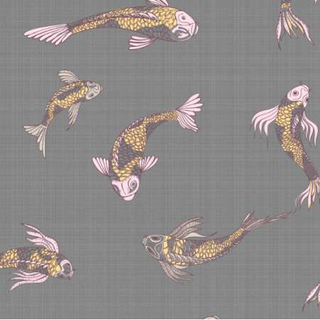 Tkanina 12554 | canvas with  japanese fishes 4