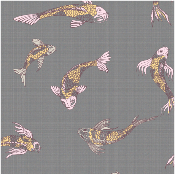 Fabric 12554 | canvas with  japanese fishes 4