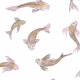Tkanina 12555 | canvas with  japanese fishes 5