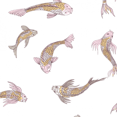 Tkanina 12555 | canvas with  japanese fishes 5
