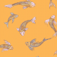 Tkanina 12557 | canvas with  japanese fishes 6