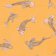 Tkanina 12558 | canvas with  japanese fishes 7
