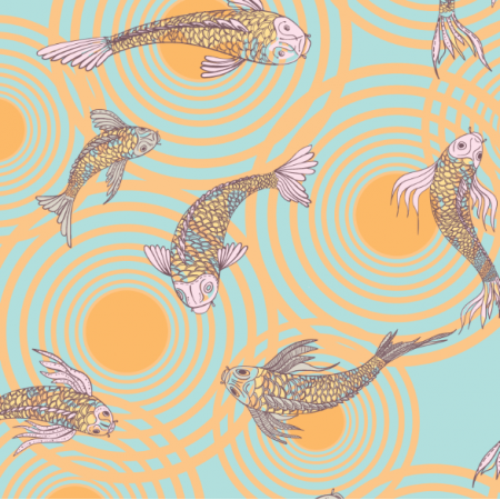 12559 | canvas with  japanese fishes 8