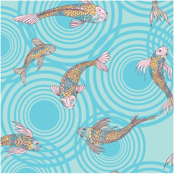 Fabric 12560 | canvas with  japanese fishes 9