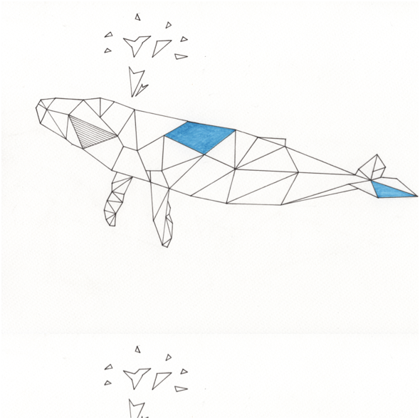 Tkanina 12577 | geometryczny Wieloryb 
