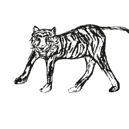 Tkanina 12621 | Tiger-white and black pattern