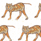 Tkanina 12623 | Tiger- colourfull pattern