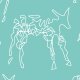 Fabric 12627 | Animals - Pillow mint-white colours pattern