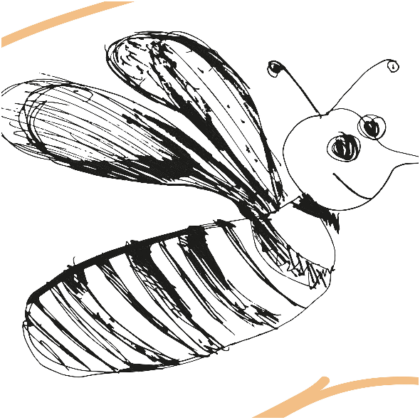 Tkanina 12628 | Crazy bee - pattern for pillow