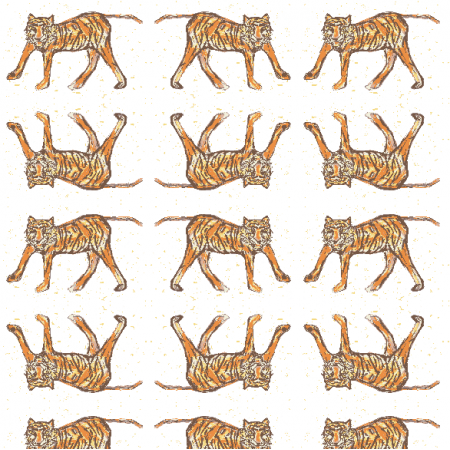 Tkanina 12660 | Tiger 2- colourfull pattern