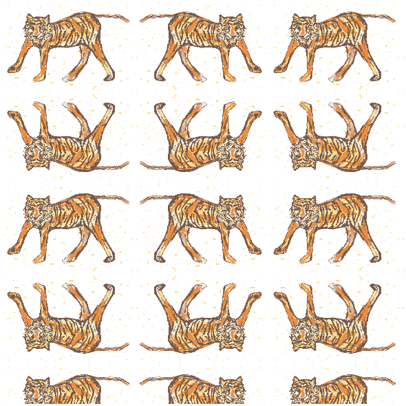 Fabric 12660 | Tiger 2- colourfull pattern