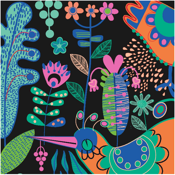 Tkanina 12691 | Dark birds