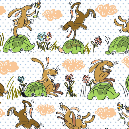 Fabric  | cute rabbits