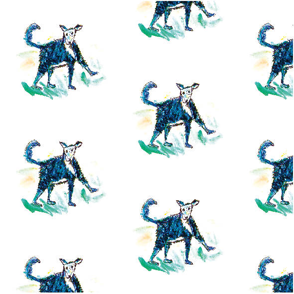 Tkanina 12754 | Little dog pattern for kids