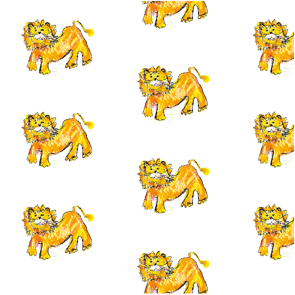 Tkanina 12756 | Lion pattern for kids