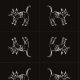 Fabric 12758 | Little cat black-white pattern for kids