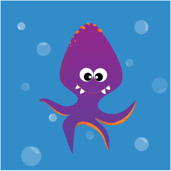 Tkanina 12945 | violet octopus
