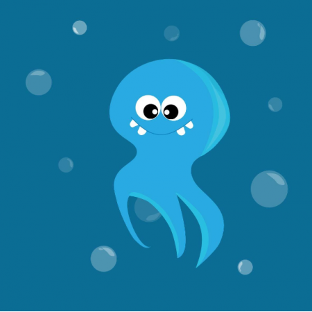 Fabric 12948 | blue octopus