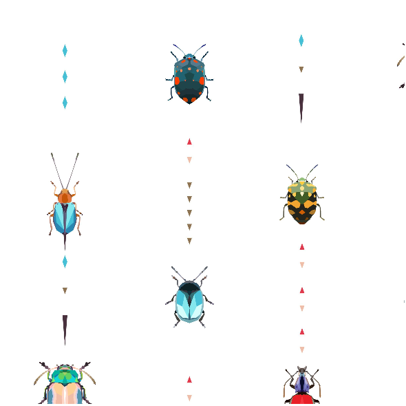 Tkanina 13084 | Kolorowe owady