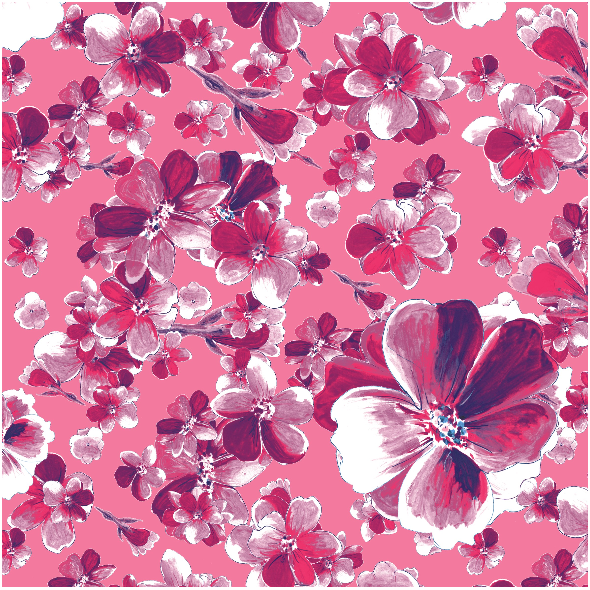 Fabric 13136 | Różowy wzór kwiatowy