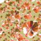 Tkanina 13138 | Pomarańczowo-oliwkowe kwiaty