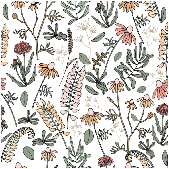 Tkanina 13154 | Botanical adventure white