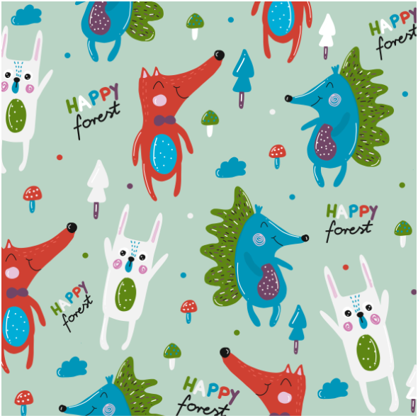 Tkanina 13241 | Happy Forest 2