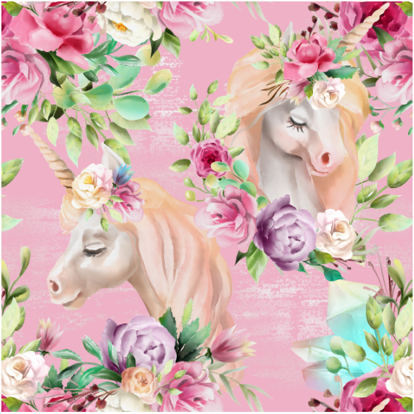 Fabric 13327 | floral unicorns