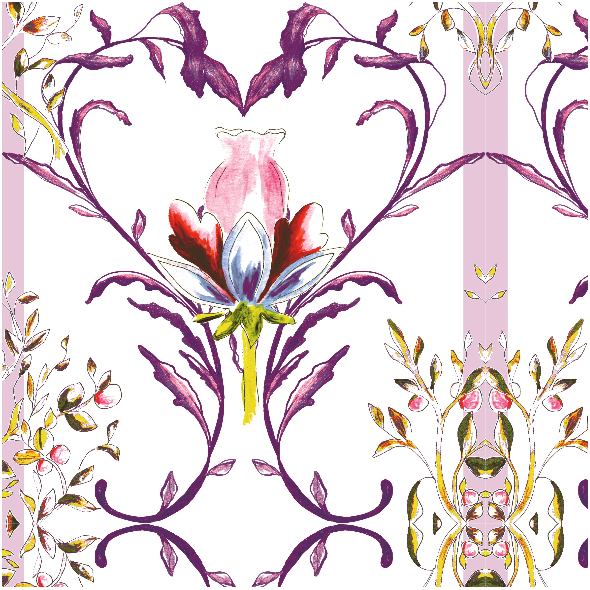 Fabric 13346 | Wzór ozdobny z motywem serca - seria 2