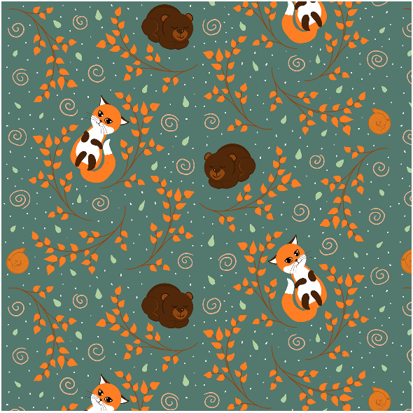 Fabric 13451 | Leśne śpioszki 