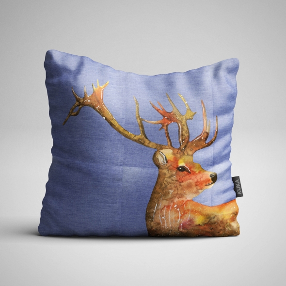 Fabric Pillow Panel Jeans Deer