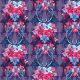 Fabric 13535 | Kwiatowy niebiesko-róŻowy bukiet 