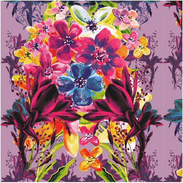 Fabric 13537 | Kolorowy bukiet kwiatów