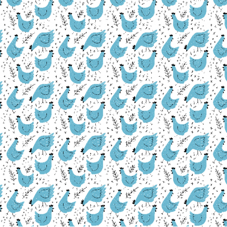 Błękitne kury, drobny wzór1
