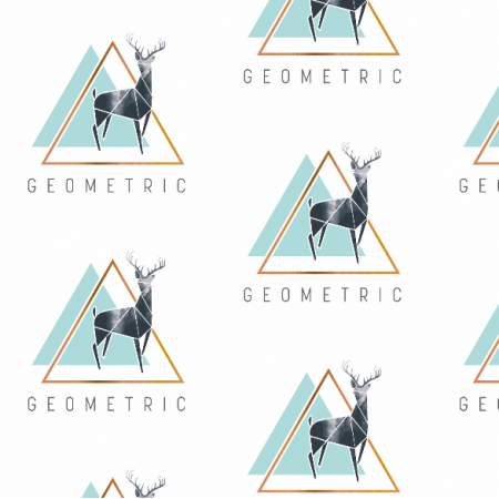 Tkanina 13686 | geometric deer 