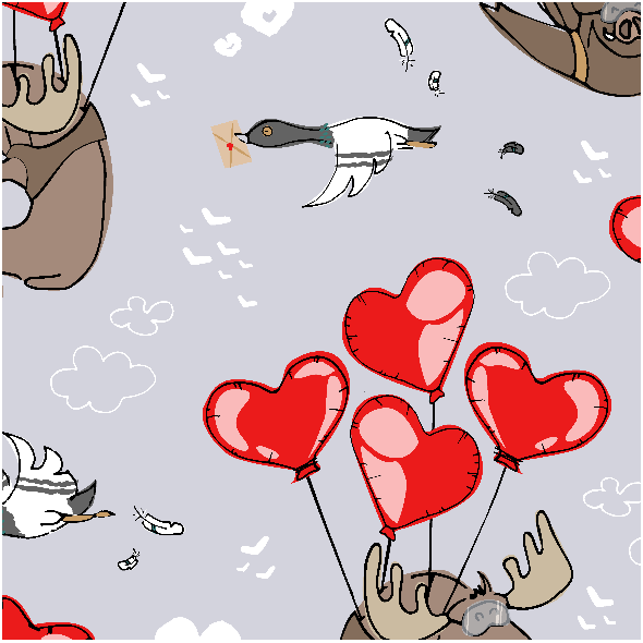 Tkanina 14110 | love is in the air