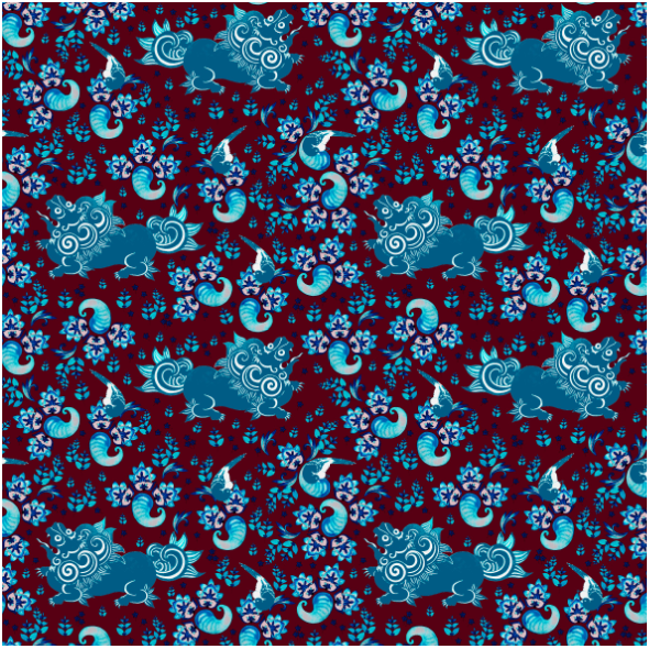 Fabric 14474 | Blue lion 