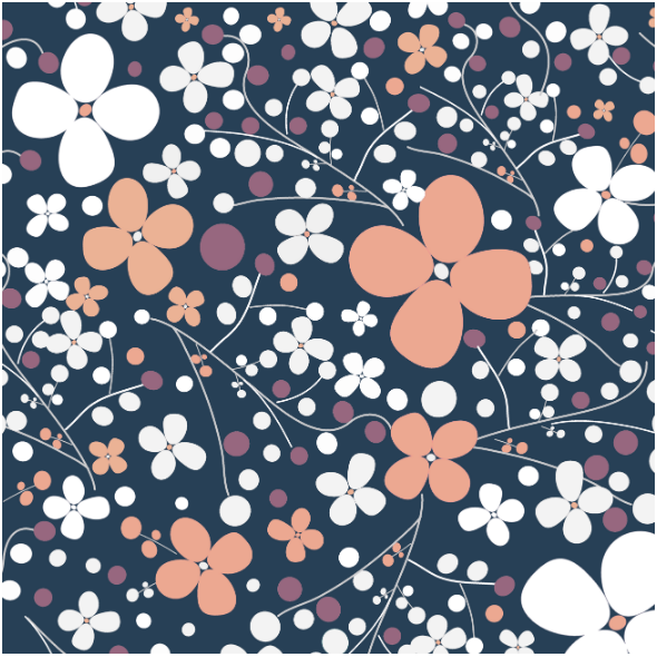 Fabric 14520 | Łąkowe kwiaty kaori