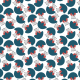 Fabric 14521 | niebiesko-czerwone kwiaty Kasper
