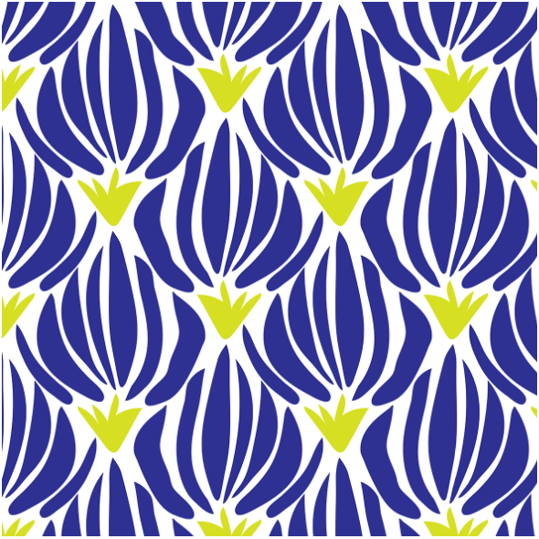 Tkanina 14652 | abstract floral blue and lime