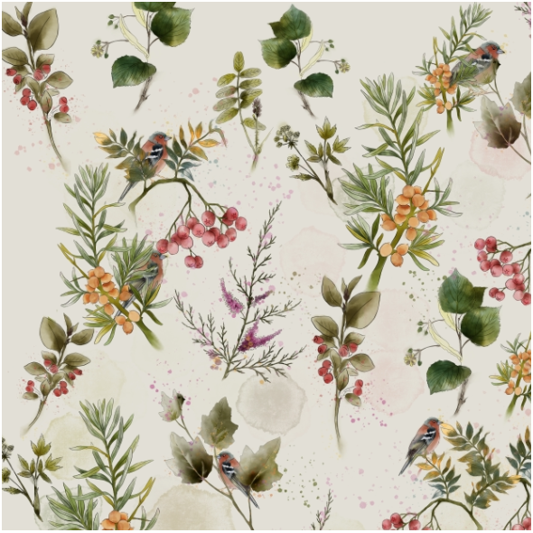 Fabric 14673 | Rudzik wśród roślin
