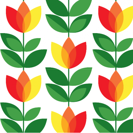 Fabric 14730 | Tulipan Yellow Red Small