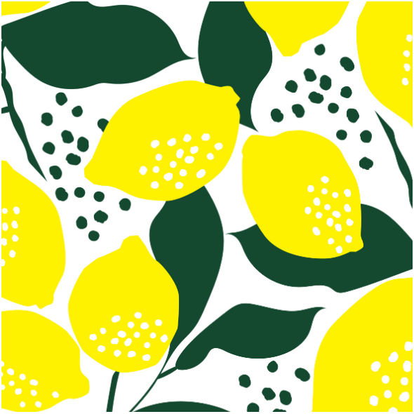 Tkanina 14738 | Lemon Yellow and white Fresh Lime Lemonade