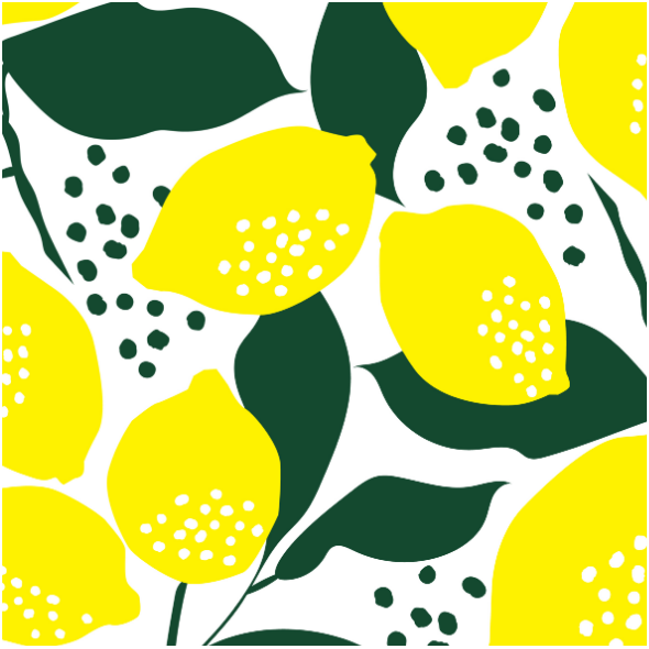 Fabric 14738 | Lemon Yellow and white Fresh Lime Lemonade