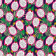 Fabric 14739 | Dragonfruit pitaya tropical navy background