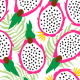 Fabric 14740 | Dragonfruit pitaya tropical Fruit White background
